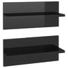 vidaXL N&aacute;stěnn&eacute; police 2 ks čern&eacute; s vysok&yacute;m leskem 40 x 11,5 x 18 cm