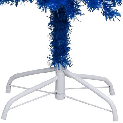 vidaXL Vánoční stromek s LED osvětlením a stojanem modrý 240 cm PVC