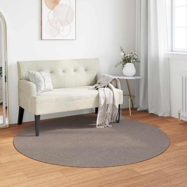 vidaXL Kusov&eacute; koberce Kulat&yacute; LUGO Taupe &Oslash; 200 CM Polyester