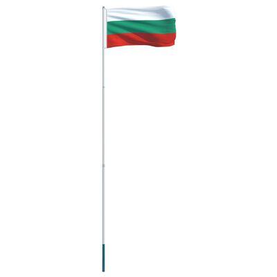 vidaXL Bulharská vlajka a stožár hliník 4 m