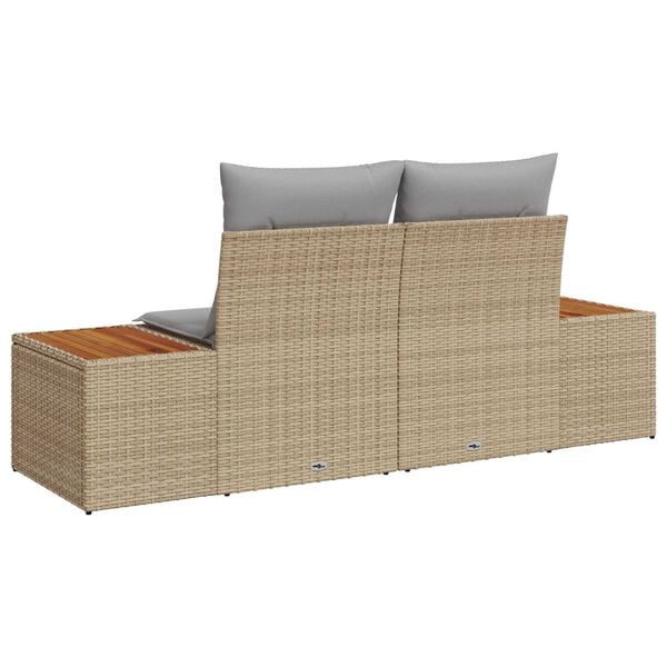 vidaXL Zahradní sofa Béžová 184 x 62 x 85cm polyratan