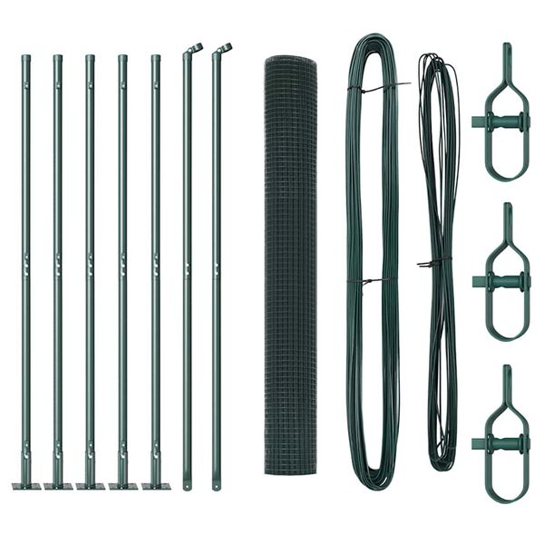 vidaXL Plotov&yacute; sloupek. Zelen&aacute; 10 x 0,8 m (12 x 12 mm s&iacute;ť) Ocel a PVC