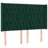 vidaXL Čelo postele typu u&scaron;&aacute;k tmavě zelen&aacute; 147x16x118/128 cm samet