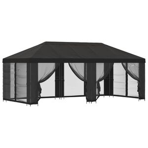vidaXL Zahradn&iacute; alt&aacute;n se stěnami 6 x 3 m Antracitov&aacute; Polyester a ocel