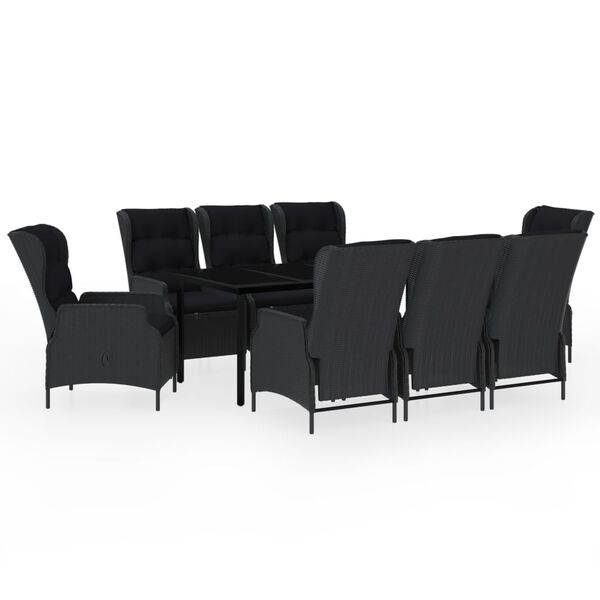 vidaXL 9d&iacute;ln&yacute; zahradn&iacute; j&iacute;deln&iacute; set tmavě &scaron;ed&yacute;