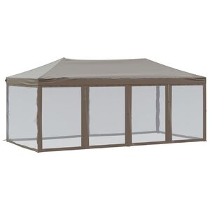 vidaXL Skl&aacute;dac&iacute; party stan s bočn&iacute;mi stěnami taupe 3 x 6 m