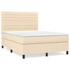 vidaXL Box spring postel s matrac&iacute; kr&eacute;mov&aacute; 140x200 cm textil