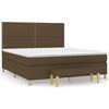 vidaXL Box spring postel s matrac&iacute; tmavě hněd&aacute; 180x200 cm textil