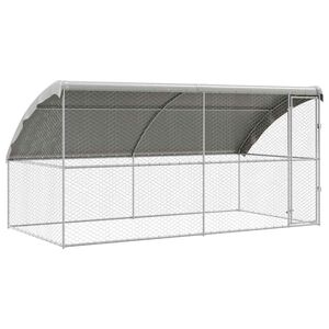 vidaXL Ps&iacute; kennel 2 pcs Stř&iacute;brn&aacute; 4 x 2 x 2 m Pozinkovan&aacute; ocel