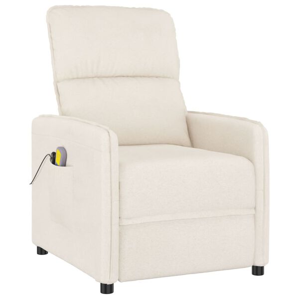 vidaXL Elektrické masážní křeslo béžové látka z mikrovlákna