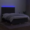 vidaXL Box spring postel s matrac&iacute; a LED čern&aacute; 140x200 cm textil