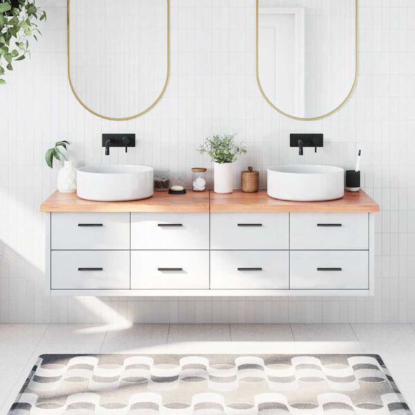 vidaXL Koupelnov&aacute; deska hněd&aacute; 180x40x(2-4) cm o&scaron;etřen&yacute; masivn&iacute; dřevo