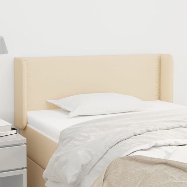 vidaXL Čelo postele typu u&scaron;&aacute;k kr&eacute;mov&eacute; 103 x 16 x 78/88 cm textil