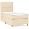 vidaXL Box spring postel s matrac&iacute; kr&eacute;mov&aacute; 90x200 cm textil
