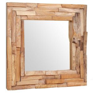vidaXL Dekorativn&iacute; zrcadlo teak 60 x 60 cm čtvercov&eacute;
