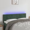 vidaXL Čelo postele s LED tmavě zelen&eacute; 144x5x78/88 cm samet