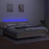 vidaXL Box spring postel s matrac&iacute; a LED kr&eacute;mov&aacute; 180x200 cm textil