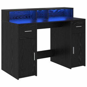 vidaXL Stůl se z&aacute;suvkou Čern&yacute; dub 120 x 55 x 91 cm Kompozitn&iacute; dřevo