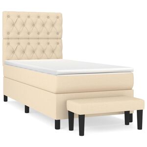 vidaXL Box spring postel s matrac&iacute; kr&eacute;mov&aacute; 80 x 200 cm textil