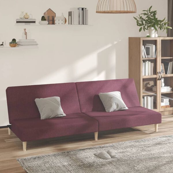 vidaXL 2m&iacute;stn&aacute; rozkl&aacute;dac&iacute; pohovka fialov&aacute; textil