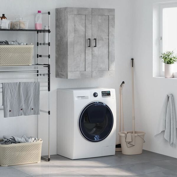 vidaXL N&aacute;stěnn&aacute; skř&iacute;ňka betonově &scaron;ed&aacute; 69,5x34x90 cm kompozitn&iacute; dřevo