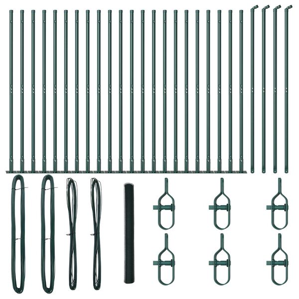 vidaXL Plotov&yacute; sloupek. Zelen&aacute; 50 x 1,6 m (13 mm s&iacute;ť) Ocel a PVC