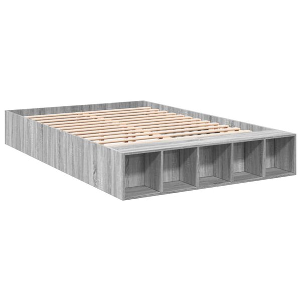 vidaXL R&aacute;m postele &scaron;ed&yacute; sonoma 160 x 200 cm kompozitn&iacute; dřevo