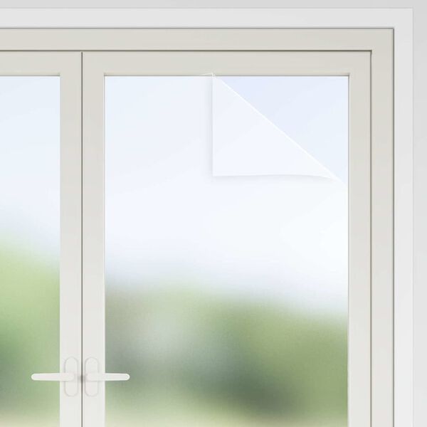 vidaXL Samolepic&iacute; okenn&iacute; f&oacute;lie Mražen&aacute; b&iacute;l&aacute; 90 x 1000 cm PVC