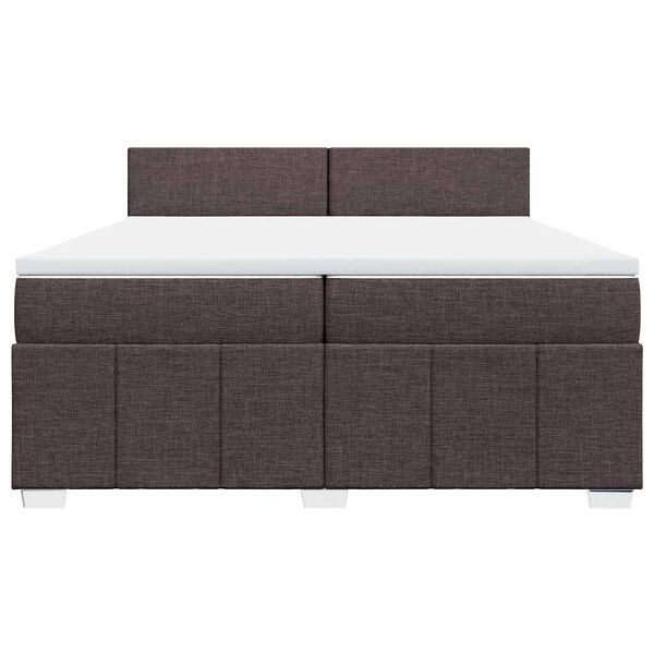 vidaXL Box spring postel s matrac&iacute; tmavě hněd&aacute; 200x200 cm textil