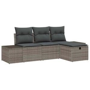 vidaXL Set pohovek s pol&scaron;t&aacute;řem 4 pcs polyratan
