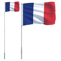 vidaXL Vlajka Francie a stožár 5,55 m hliník