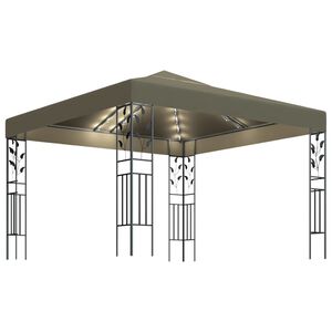 vidaXL Alt&aacute;n se světeln&yacute;mi LED řetězy 3 x 3 m taupe