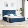 vidaXL Postel s &uacute;ložn&yacute;m prostorem a matrac&iacute; s čelo Modr&aacute; 160 x 200 cm