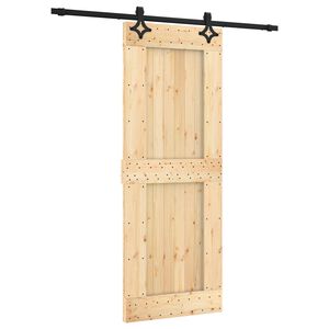 vidaXL Posuvn&eacute; dveře 80 x 210 cm Masivn&iacute; borov&eacute; dřevo (neupraven&eacute;)