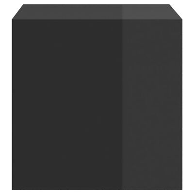 vidaXL Nástěnné skříňky 2 ks černé vysoký lesk 37x37x37cm dřevotříska