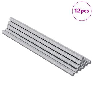 vidaXL Z&aacute;vitov&aacute; tyč 12 pcs Stř&iacute;brn&aacute; 6 x 135 mm Ocel