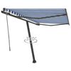 vidaXL Volně stoj&iacute;c&iacute; automatick&aacute; mark&yacute;za 350 x 250 cm modr&aacute;/b&iacute;l&aacute;