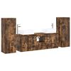 vidaXL Sada koupelnov&eacute;ho n&aacute;bytku 5 ks Kouřov&yacute; dub 33 x 34,5 x 100 cm
