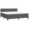 vidaXL Box spring postel s matrac&iacute; tmavě &scaron;ed&aacute; 180x200 cm samet
