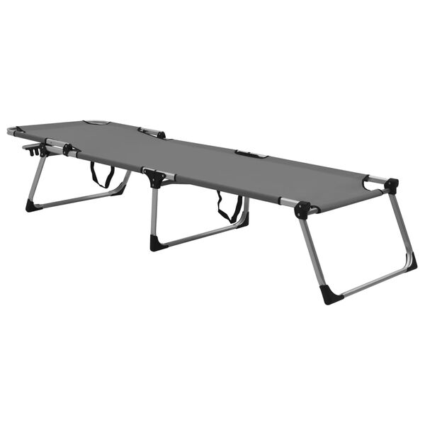 vidaXL Extra vysok&eacute; skl&aacute;dac&iacute; zahradn&iacute; leh&aacute;tko pro seniory &scaron;ed&eacute; hlin&iacute;k