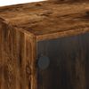vidaXL TV skříňka se skleněnými dvířky kouřový dub 68x37x42 cm