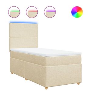 vidaXL Box spring postel s matrac&iacute; kr&eacute;mov&aacute; 80 x 200 cm textil