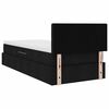 vidaXL Postel s &uacute;ložn&yacute;m prostorem a LED osvětlen&iacute;m Čern&aacute; 90 x 190 cm