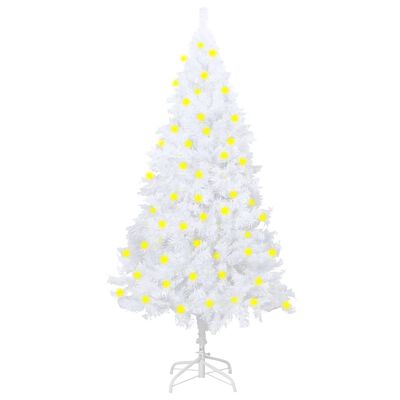 vidaXL Umělý vánoční strom s LED diody a silnými větvemi bílý 180cm