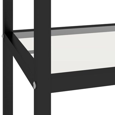 vidaXL Policový regál průhledný a černý 100 x 36 x 90 cm tvrzené sklo