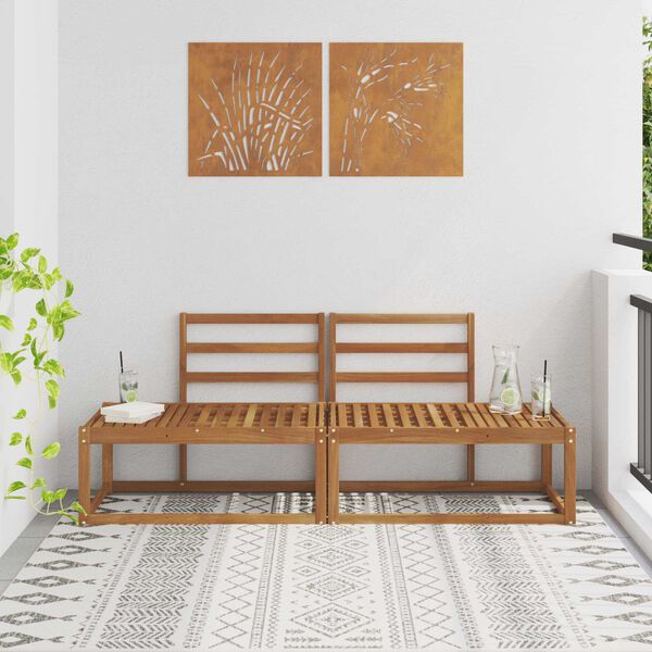 vidaXL Venkovn&iacute; koncov&aacute; pohovka 2 Kus Př&iacute;rodn&iacute; 182,5 x 63 x 73 cm