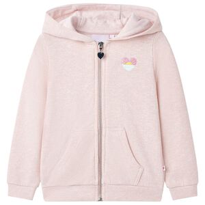 Dětsk&aacute; mikina s kapuc&iacute; na zip mix světle růžov&eacute; 104