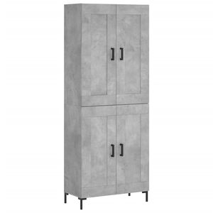 vidaXL Skř&iacute;ň highboard betonově &scaron;ed&aacute; 69,5x34x180 cm kompozitn&iacute; dřevo