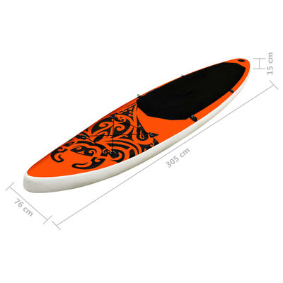 vidaXL Nafukovací SUP paddleboard a příslušenství 305x76x15cm oranžový