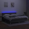 vidaXL Box spring postel s matrac&iacute; a LED tmavě &scaron;ed&aacute; 180x200 cm textil